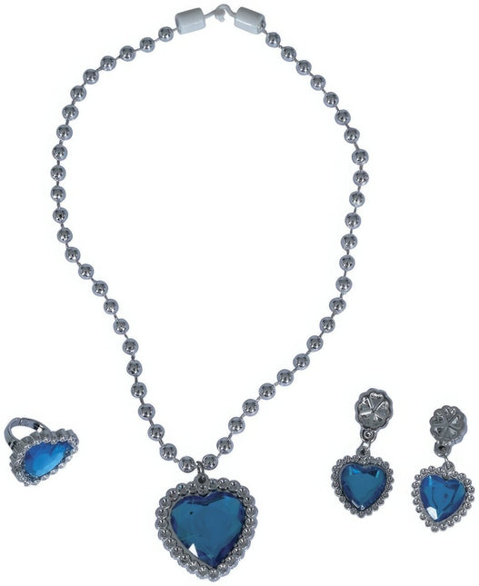 Sieraden Set Zilver Hart Blauw van Fiestas Guirca koop je bij Partywinkel