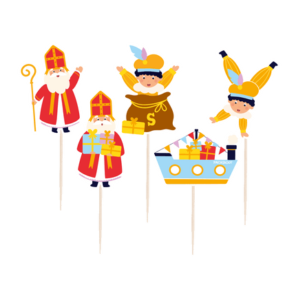 Sinterklaas Cocktailprikkers 6,5cm 16st van Paper Dreams koop je bij Partywinkel