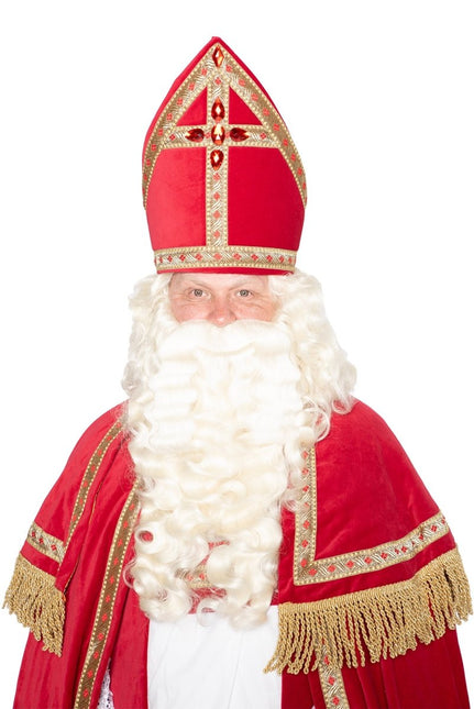 Sinterklaaspak Compleet Fluweel 4 delig van Haza Witbaard koop je bij Partywinkel