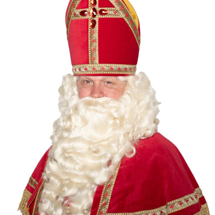 Sinterklaaspak Katoen Fluweel 4 delig van Haza Witbaard koop je bij Partywinkel