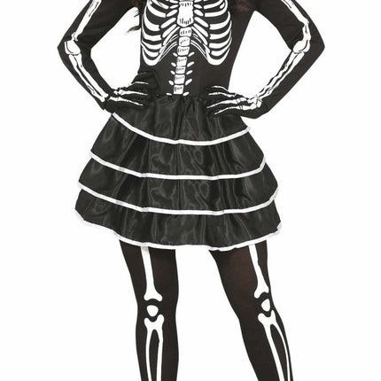 Skelet Halloween Jurk Dames van Fiestas Guirca koop je bij Partywinkel