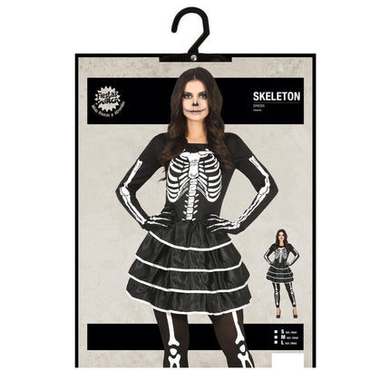 Skelet Halloween Jurk Dames van Fiestas Guirca koop je bij Partywinkel