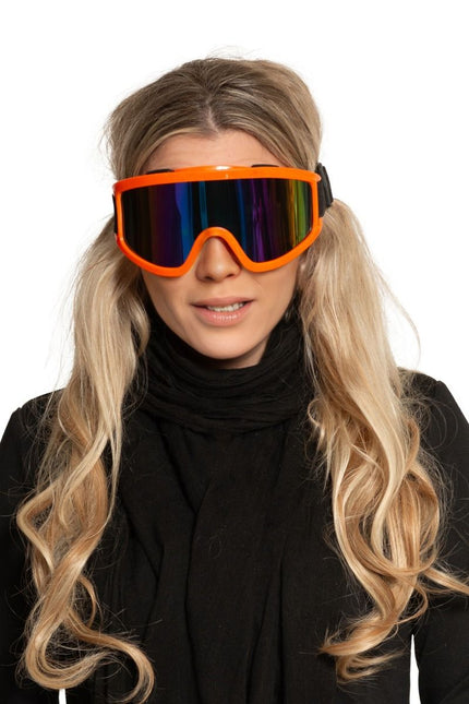 Ski Bril Oranje van Partychimp koop je bij Partywinkel