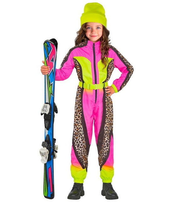 Skier/Snowboarder Luipaard Roze/Geel Meisje van Widmann koop je bij Partywinkel
