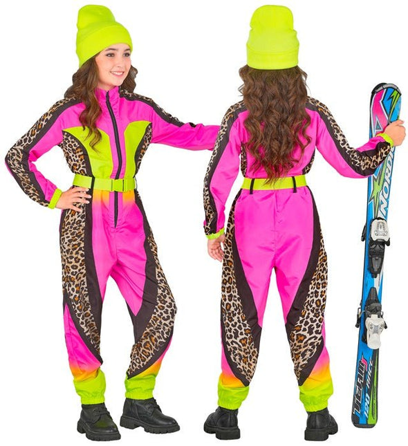 Skier/Snowboarder Luipaard Roze/Geel Meisje van Widmann koop je bij Partywinkel