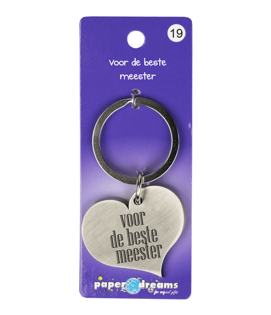 Sleutelhanger Beste Meester 10cm van Paper Dreams koop je bij Partywinkel