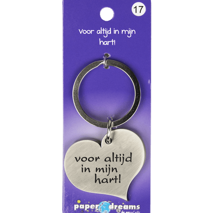 Sleutelhanger In Mijn Hart 10cm van Paper Dreams koop je bij Partywinkel