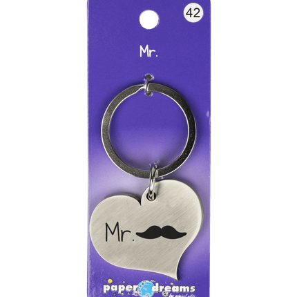 Sleutelhanger Mr Snor 10cm van Paper Dreams koop je bij Partywinkel