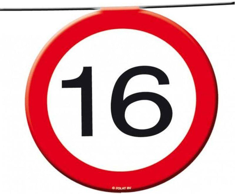 Slingers 16 Jaar Verkeersbord 12m van Folat koop je bij Partywinkel