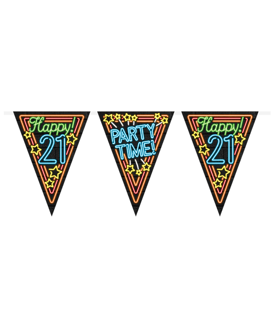 Slingers 21 Jaar Neon 10m van Paper Dreams koop je bij Partywinkel