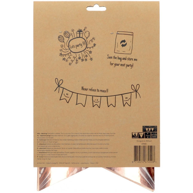 Slingers 50 Jaar Rose Goud 6m van Folat koop je bij Partywinkel