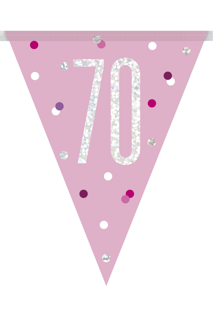 Slingers 70 Jaar Roze 2,74m van Unique koop je bij Partywinkel