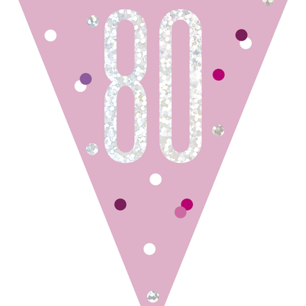 Slingers 80 Jaar Roze 2,74m van Unique koop je bij Partywinkel