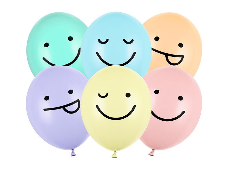 Smiley Ballonnen 30cm 6st van Partydeco koop je bij Partywinkel