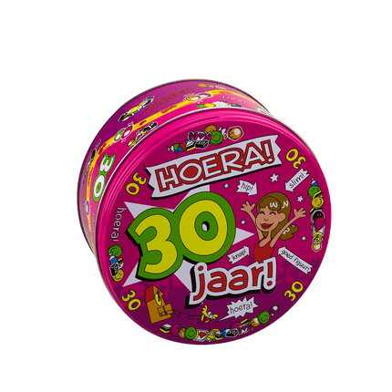 Snoeptrommel 30 Jaar Vrouw 14cm van Paper Dreams koop je bij Partywinkel