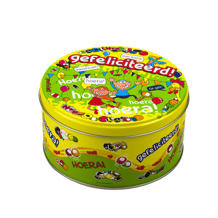 Snoeptrommel Gefeliciteerd 14cm van Paper Dreams koop je bij Partywinkel