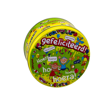 Snoeptrommel Gefeliciteerd 14cm van Paper Dreams koop je bij Partywinkel