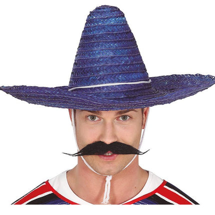 Sombrero Donkerblauw Stro 50cm van Fiestas Guirca koop je bij Partywinkel