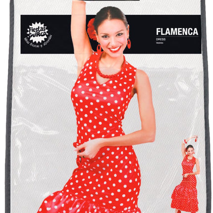 Spaanse Jurk Flamenco Rood van Fiestas Guirca koop je bij Partywinkel
