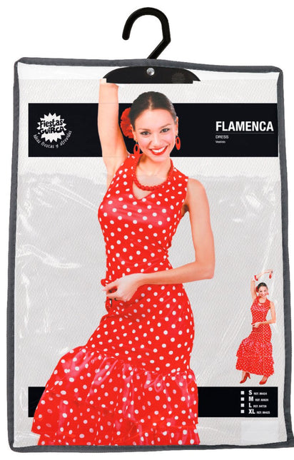 Spaanse Jurk Flamenco Rood van Fiestas Guirca koop je bij Partywinkel