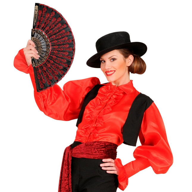 Spaanse Waaier Rood Zwart van Widmann koop je bij Partywinkel