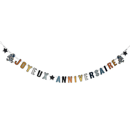 Space Party Letterslinger Yoyeux Anniversaire 2,5m van Boland koop je bij Partywinkel
