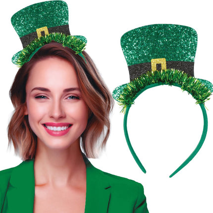 St. Patrick'S Day Haarband Met Hoed Glitter van Fiestas Guirca koop je bij Partywinkel