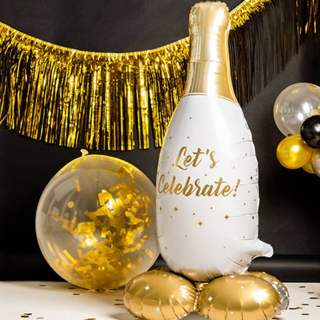 Staande Folieballon Champagnefles Celebrate - 86 cm van Folat koop je bij Partywinkel