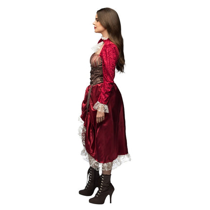 Steampunk Jurk Rood Dames van Boland koop je bij Partywinkel