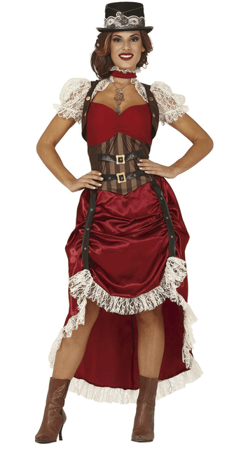 Steampunk Kostuum Dames Rood van Fiestas Guirca koop je bij Partywinkel