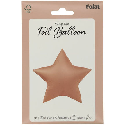 Ster Helium Ballon Roze Leeg 45cm van Folat koop je bij Partywinkel
