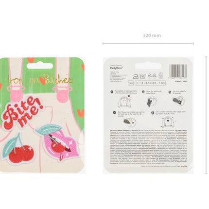 Stijk Embleem Bite Me 3st van Partydeco koop je bij Partywinkel