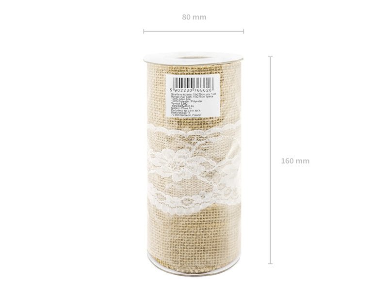 Stoeldecoratie Jute 2,75m van Partydeco koop je bij Partywinkel