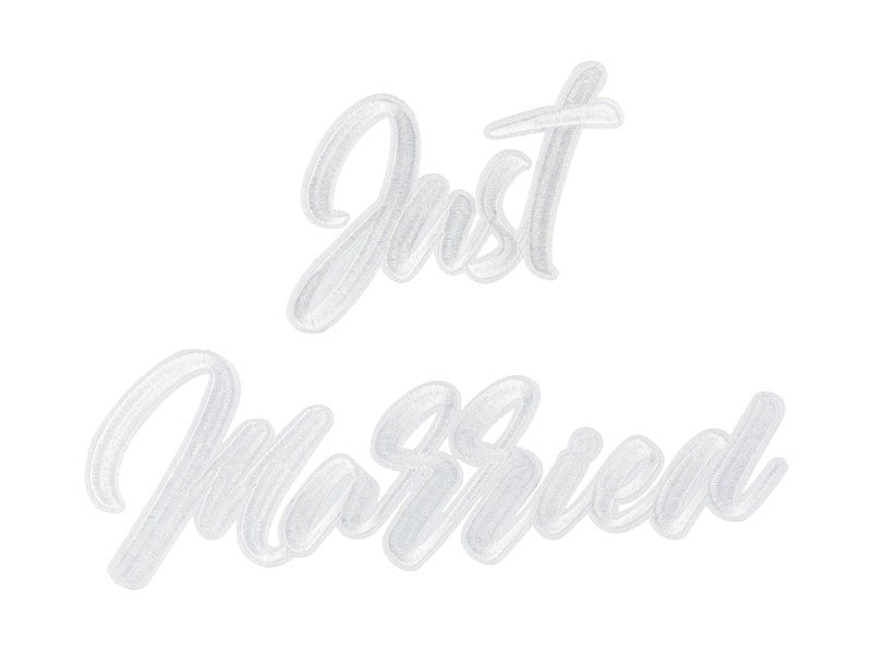Strijk Embleem Just Married 30cm van Partydeco koop je bij Partywinkel