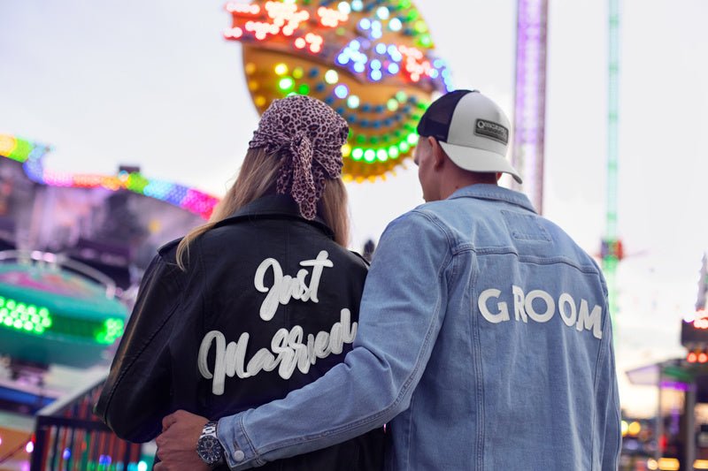 Strijk Embleem Just Married 30cm van Partydeco koop je bij Partywinkel