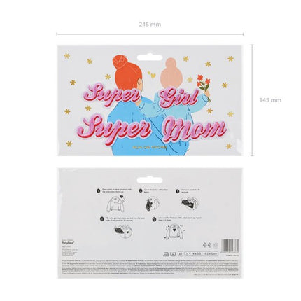 Strijk Embleem Supermom 2st van Partydeco koop je bij Partywinkel