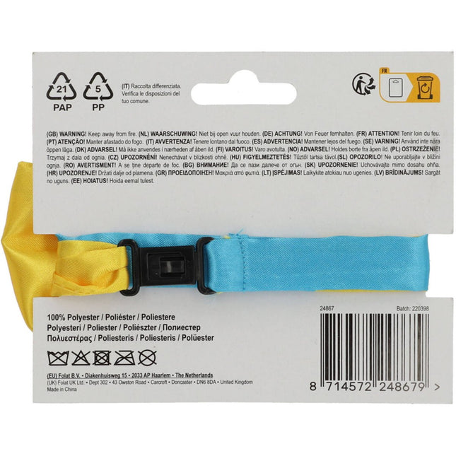 Strikje Colorblock Blauw/Geel van Folat koop je bij Partywinkel