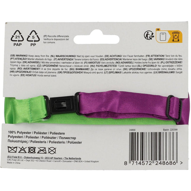 Strikje Colorblock Paars/Groen van Folat koop je bij Partywinkel