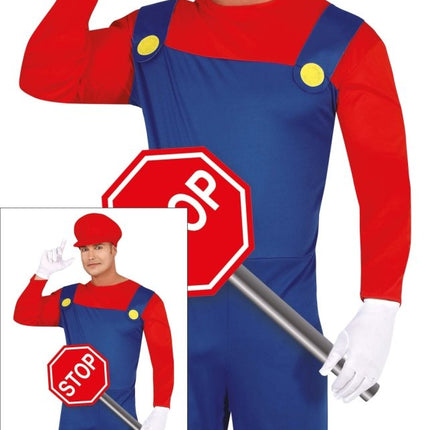 Super Mario Kostuum Rood Blauw Heren van Fiestas Guirca koop je bij Partywinkel
