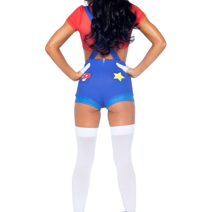 Super Mario Pak Rood Blauw Dames Leg Avenue van Leg Avenue koop je bij Partywinkel