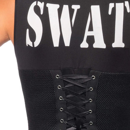 Swat Catsuit Zwart Dames Leg Avenue van Leg Avenue koop je bij Partywinkel