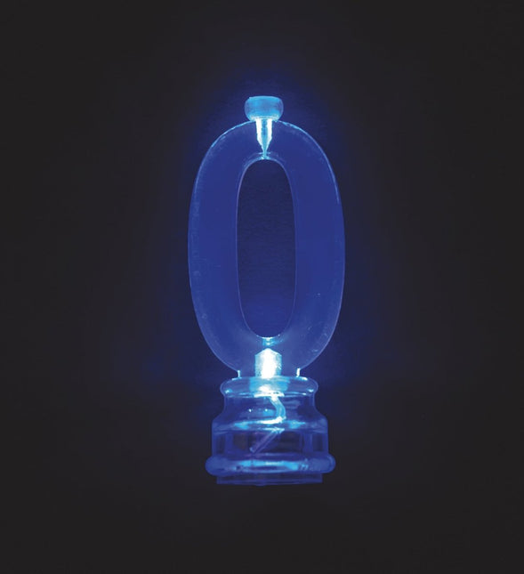 Taarttopper Cijfer 0 Verlichting 13cm 5 delig van Unique koop je bij Partywinkel
