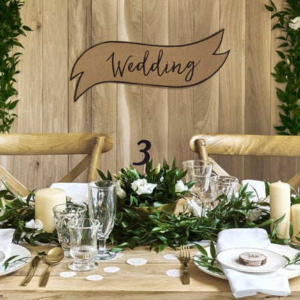 Taarttoppers Tafelnummers Zwart 26cm 11st van Partydeco koop je bij Partywinkel