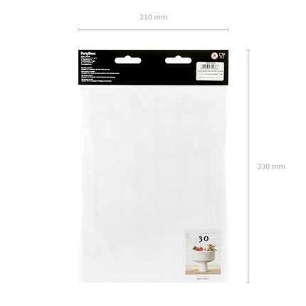 Taarttoppers Tafelnummers Zwart 26cm 11st van Partydeco koop je bij Partywinkel