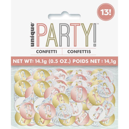 Tafelconfetti 13 Jaar Metallic 11cm 114gr van Unique koop je bij Partywinkel