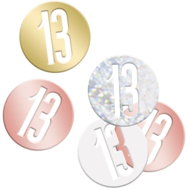 Tafelconfetti 13 Jaar Metallic 11cm 114gr van Unique koop je bij Partywinkel