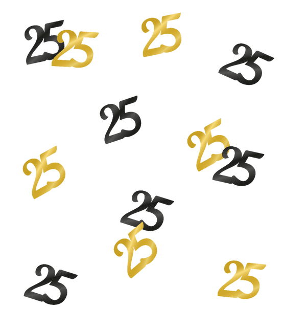 Tafelconfetti 25 Jaar 20gr van Paper Dreams koop je bij Partywinkel