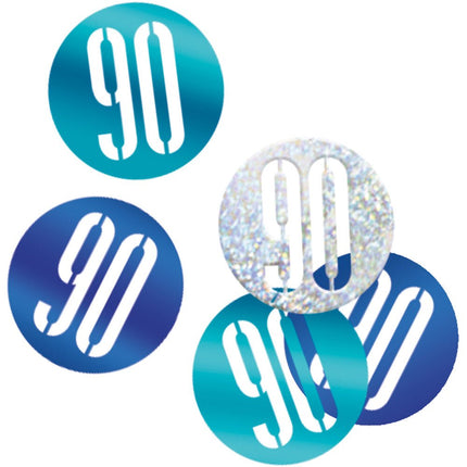 Tafelconfetti 90 Jaar Blauw 14gr van Unique koop je bij Partywinkel