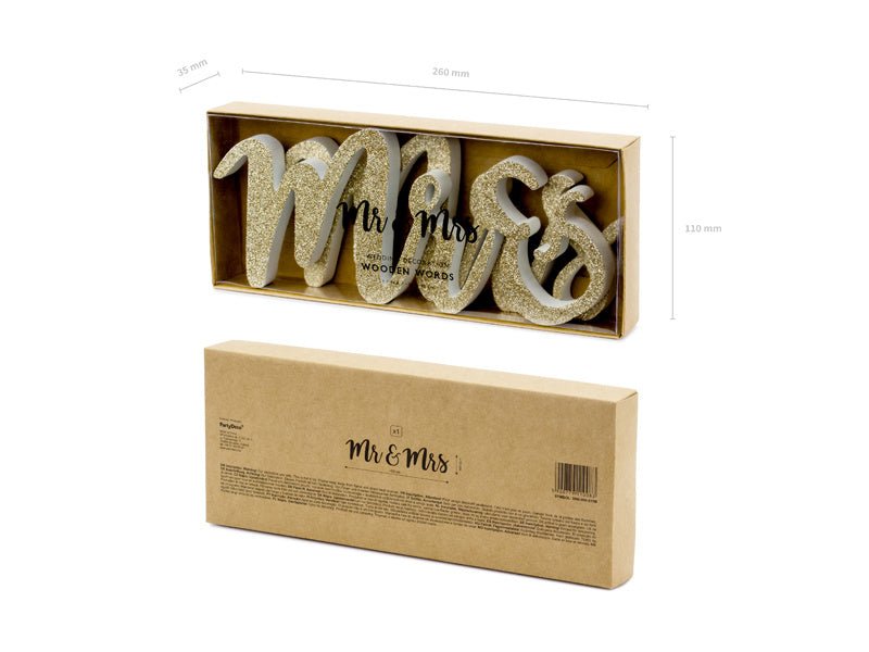 Tafeldecoratie Mr & Mrs 50cm van Partydeco koop je bij Partywinkel