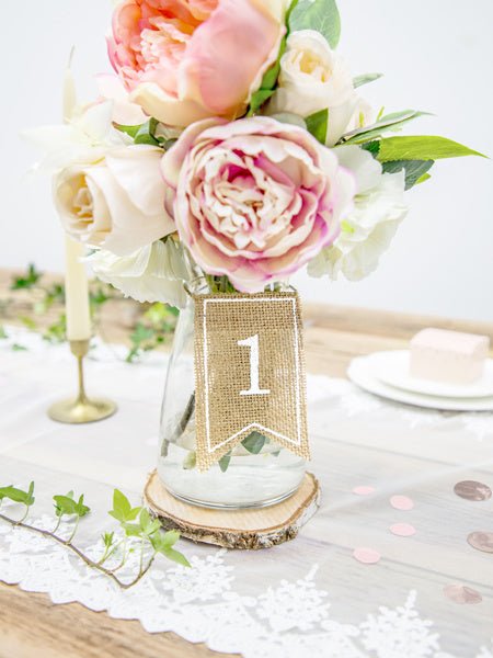 Tafelnummers Jute 10,5cm 20st van Partydeco koop je bij Partywinkel